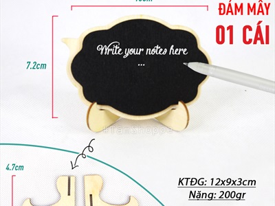 Bảng đen viết phấn mini để bàn có giá đỡ [1 mặt - tháo lắp] BANGDEN-17